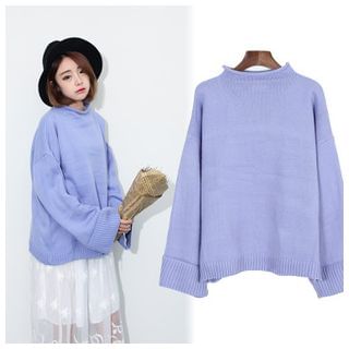 Sens Collection Mock-Neck Bell-Sleeve Sweater