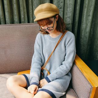 Porta Color-Block V-Neck Knit Dress