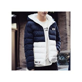 Bay Go Mall Matching Couple Color-Block Padded Jacket
