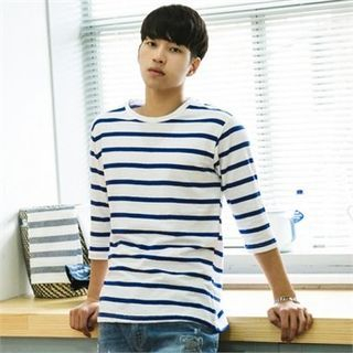 STYLEMAN 3/4-Sleeve Striped T-Shirt