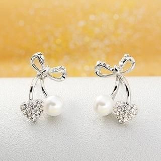 Trend Cool Jeweled Bow-Accent Earrings