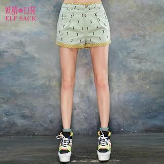 ELF SACK Printed Cuffed Shorts