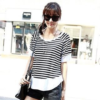 Pomelo Stripe Short-Sleeve Top