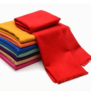 Romguest Plain Fringed Silk Blend Scarf