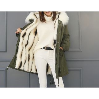 DANI LOVE Faux-Fur Lined Hooded Jacket