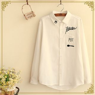 Fairyland Lettering Embroidered Shirt