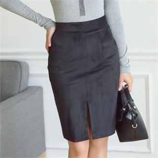 ode' Faux-Suede Pencil Skirt