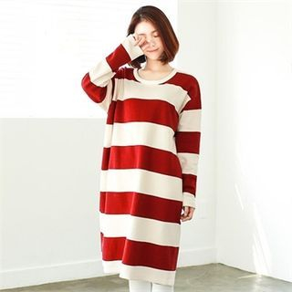 GLAM12 Striped Loose-Fit Pullover Dress