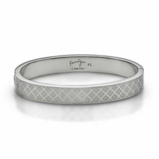 Kenny & co. Checkered Steel Bangle(L) Steel - One Size
