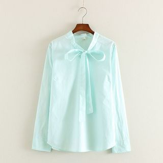 Mushi Tie-Neck Blouse