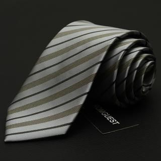 Romguest Striped Neck Tie Gray - One Size
