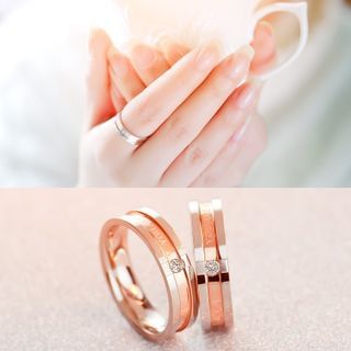 LoveGem Rhinestone Matching Couple Ring
