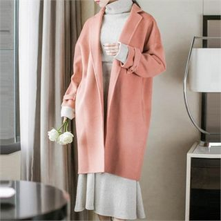 Attrangs Cashmere Wool Blend Coat with Sash
