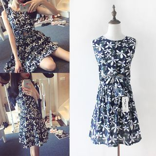 trendedge Sleeveless Floral Print Dress