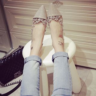 Crystella Rhinestone Pointy Flats