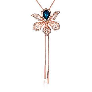 Best Jewellery Crystal Filigree Flower Long Necklace
