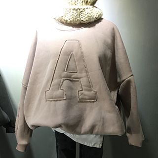 Eva Fashion Letter Fleece-Lined Pullover