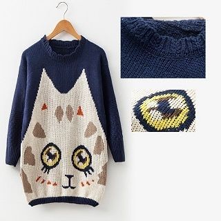 Mamaladies Cat-Print Maternity Sweater