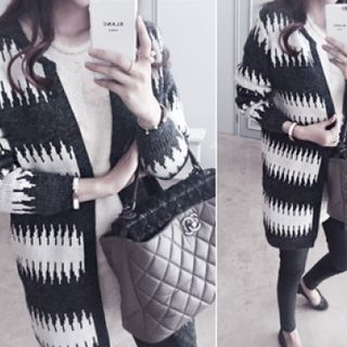 DAILY LOOK Open-Front Pattern Cardigan