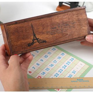 MissYou Printed Wooden Pencil Case