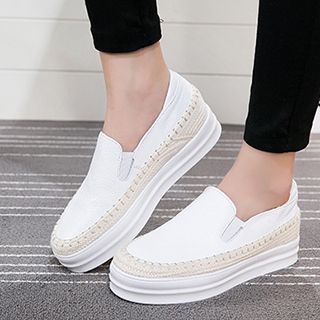 Monde Genuine Leather Espadrille Slip-Ons