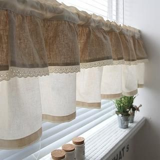 Linen Blend Valance Curtain