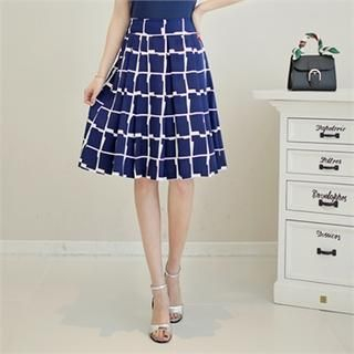 Styleberry Pleated Check Skirt