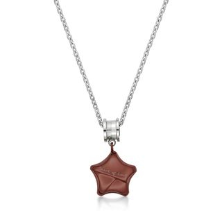 Kenny & co. Share Of Love Ip Brown Star Charm With Roll Steel Necklace Brown - One Size