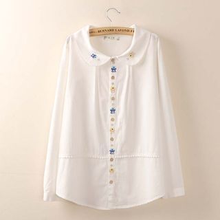 Tangi Embroidered Long-Sleeve Blouse