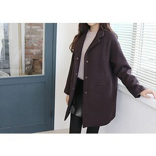 Hello sweety Wool Blend Snap-Button Coat