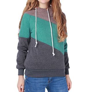Rebecca Hooded Color Block Sweatshirt