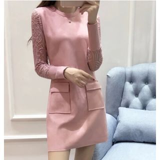 MayFair Long-Sleeve Lace Panel Dress