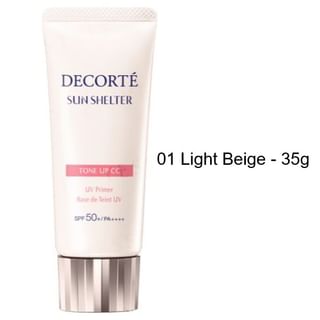 Kose - DECORTE Sun Shelter Tone Up CC UV Primer SPF 50+ PA++++ 01 Light Beige - 35g