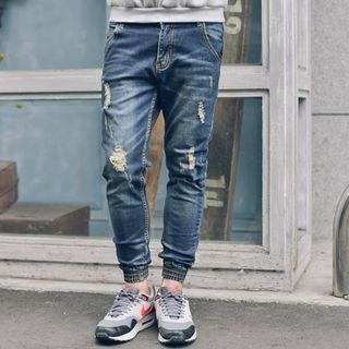 SeventyAge Distressed Cropped Jeans