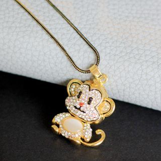 Gold Beam Monkey Necklace