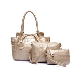 LineShow Set: Faux Leather Handbag + Shoulder Bag + Pouch
