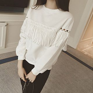 Rocho Perforated Tassel Pullover