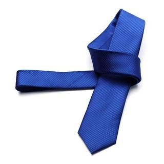 Romguest Striped Slim Neck Tie Blue - One Size