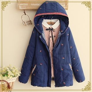 Fairyland Garlic Printed Hooded Coat