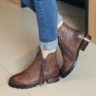 Pangmama Tasseled Ankle Boots