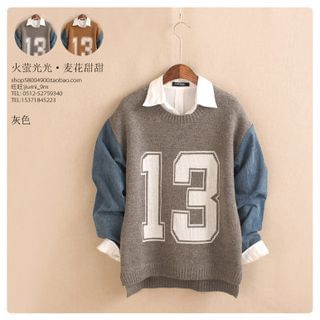 Kirito Paneled Number Sweater