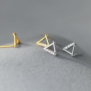 Geometric Rhinestone Stud Earring