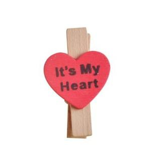 ioishop Set of 5: Love Wooden Peg Red - One Size
