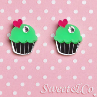 Sweet & Co. Sweet&Co. Mini Cupcake Stud Earrings Silver - One Size