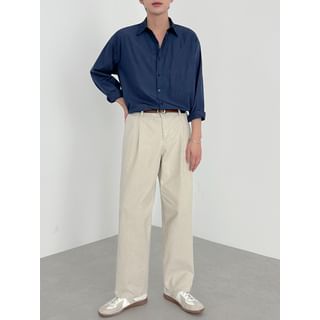 Tucked Wide Chino Pants