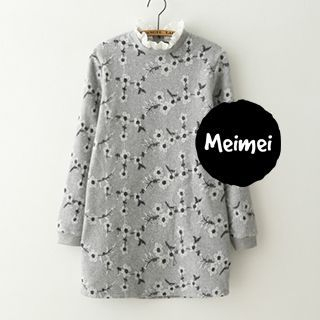 Meimei Frill Collar Jacquard Knit Dress