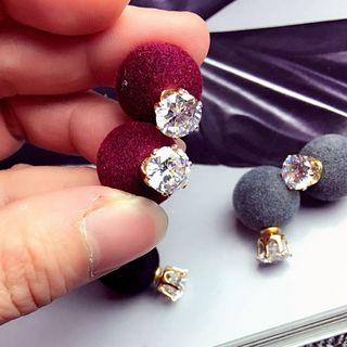 Pop Lop Rhinestone Ball Earrings