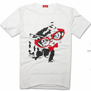 Short-Sleeve Cat Print T-Shirt