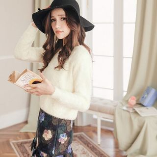 Tokyo Fashion Beaded Furry Sweater