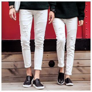 Simpair Distressed Slim-Fit Couple Jeans